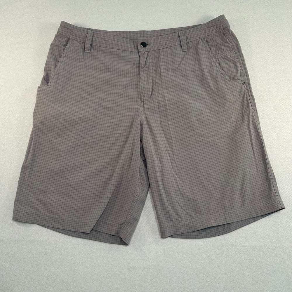 Lululemon Commission Shorts Mens 38 Grey Grid Pattern Technical Chino Shorts